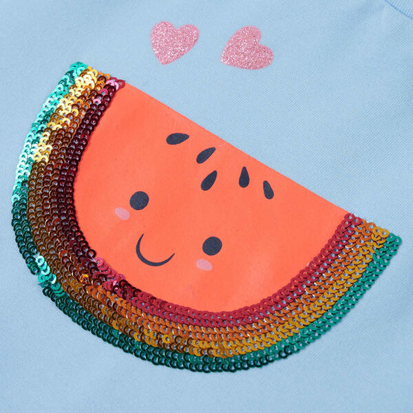 Detské tričko s volánovými rukávmi svetlomodré 140