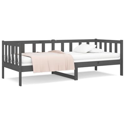 vidaXL Denná posteľ sivá 90x190 cm borovicový masív