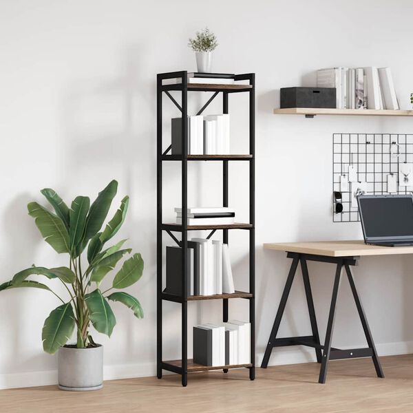 vidaXL Reg&aacute;l na knihy Dymov&aacute; dub 40 x 30 x 155 cm Kompozitn&eacute; drevo