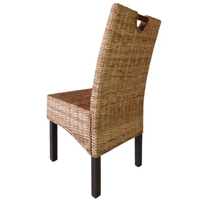 vidaXL Jedálenské stoličky 4 ks ratan kubu a mangové drevo