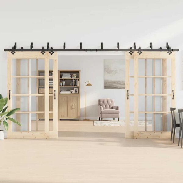 vidaXL Kovanie na posuvn&eacute; dvere čierne 427 cm oceľov&eacute;