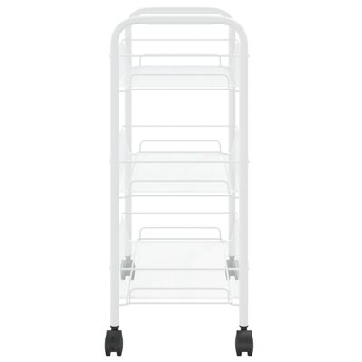 vidaXL 3-poschodový kuchynský vozík biely 46x26x64 cm železný