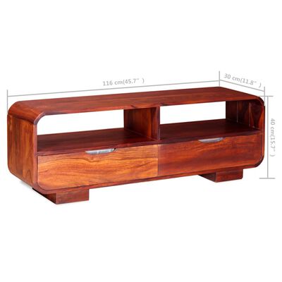 vidaXL TV stolík z masívneho sheeshamového dreva, 116x30x40 cm
