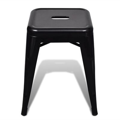 vidaXL Stohovateľné stoličky 2 ks, čierne, kov