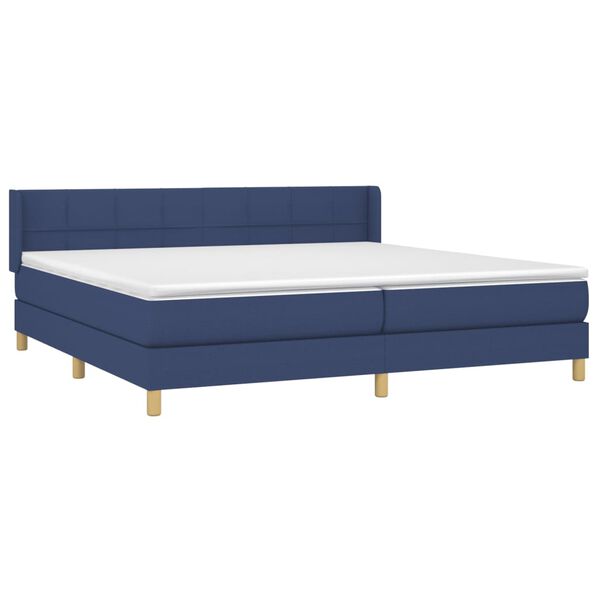 vidaXL Boxspring posteľ s matracom modr&aacute; 200x200 cm l&aacute;tka