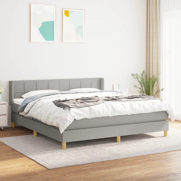 vidaXL Boxspring posteľ s matracom bledosiv&aacute; 180x200 cm l&aacute;tka