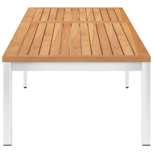 vidaXL Z&aacute;hradn&eacute; ležadlo s podložkou teakov&yacute; mas&iacute;v a nerezov&aacute; oceľ