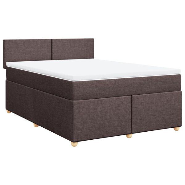 vidaXL Boxspring posteľ s matracom tmavohned&aacute; 140x200 cm l&aacute;tka