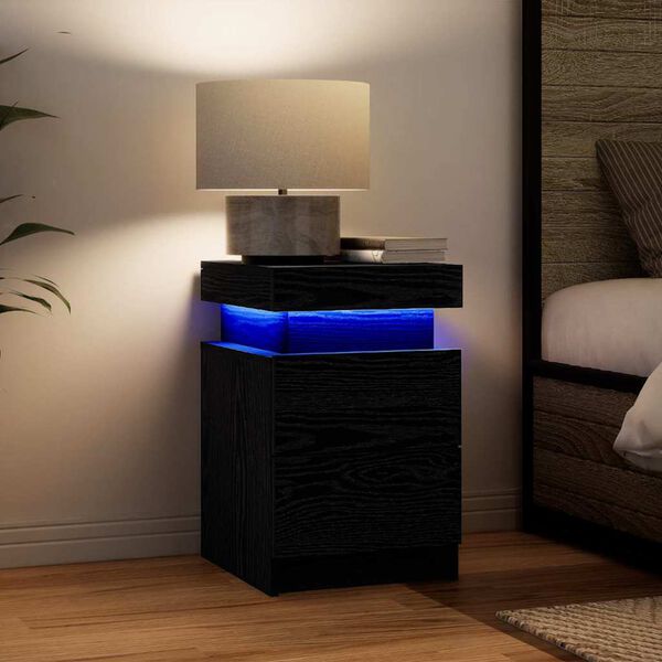 vidaXL Nočn&yacute; stol&iacute;k Čierny dub 35 x 39 x 55 cm Kompozitn&eacute; drevo