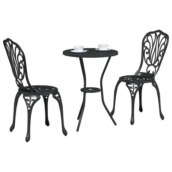 vidaXL Z&aacute;hradn&yacute; bistro set 3 pcs Čierna Hlin&iacute;k