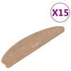 vidaXL Schodov&eacute; rohože 15 ks 65x21x4 cm svetlohned&eacute; polkruhov&eacute; veľk&eacute;