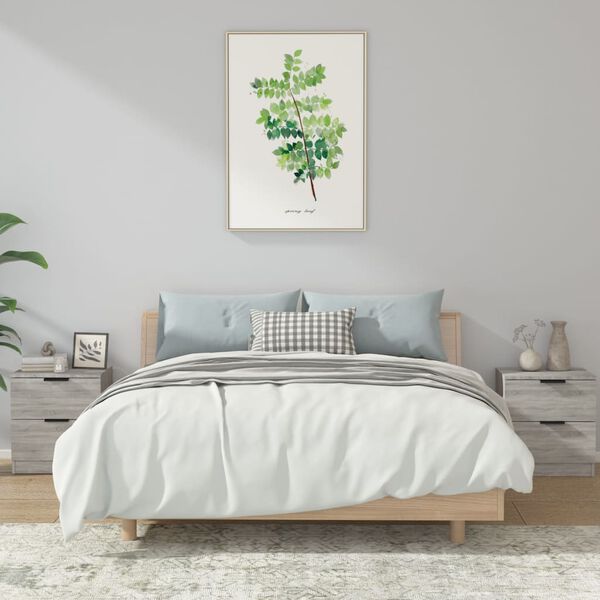 vidaXL Nočn&eacute; stol&iacute;ky 2 ks siv&yacute; dub sonoma spracovan&eacute; drevo