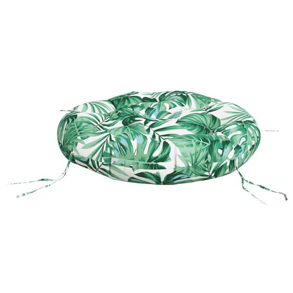 vidaXL Okr&uacute;hly vank&uacute;&scaron; listov&yacute; vzor &Oslash; 60 x 11 cm oxfordsk&aacute; l&aacute;tka