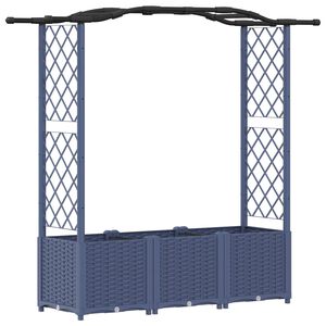 vidaXL Vyv&yacute;&scaron;en&yacute; z&aacute;hon s mriežkou a strechou Siv&aacute; 164 x 40 x 138 cm PP