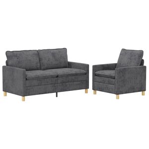 vidaXL Sada pohoviek 2 ks Tmavosiv&aacute; Polyester