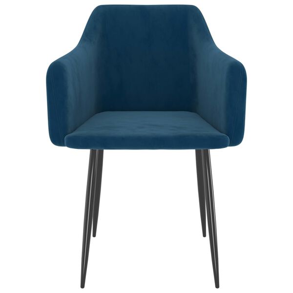 vidaXL Jed&aacute;lensk&eacute; stoličky 2 ks modr&eacute; zamatov&eacute;