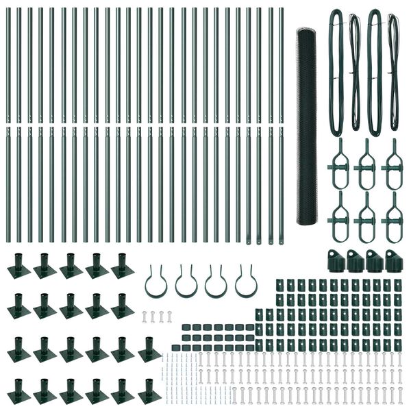 vidaXL Stĺp na plot. Zelená 50 x 1,5 m (13 mm pletivo) Ocel a PVC