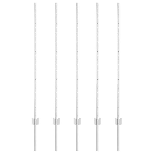 vidaXL Stĺp na plot. 5 pcs Strieborn&aacute; 120 cm Oceľ