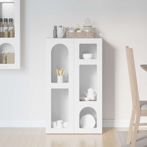 vidaXL Serv&iacute;rovacia skriňa Vysok&yacute; lesk bielej 59 x 35 x 100,5 cm