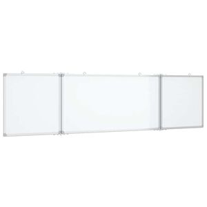 vidaXL Magnetick&aacute; biela tabuľa skladacia 160x40x1,7 cm hlin&iacute;k