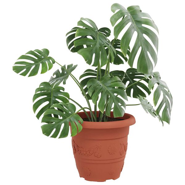 vidaXL Kulat&yacute; kvetin&aacute;č 24 pcs Tehlovo červen&aacute; &Oslash; 26 x 21.5 cm Plast