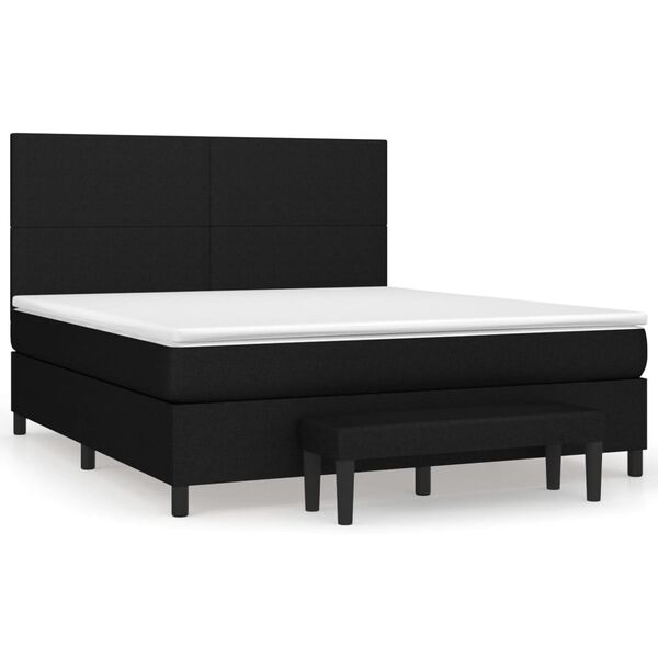vidaXL Posteľn&yacute; r&aacute;m boxspring s matracom čierny 160x200 cm l&aacute;tka