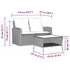 VidaXL Záhradná pohovka 2miestna s vankúšmi a stolom sivý polyratanový