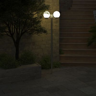 vidaXL Záhradné svietidlo so stĺpikom, 2 lampy 220 cm