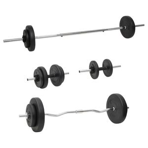 vidaXL Obojručn&aacute; a jednoručn&aacute; činka so z&aacute;važiami 60 kg