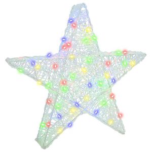 vidaXL 3D hviezda 50 LED Viacfarebn&yacute; 55 x 53.5 x 10 cm Akryl