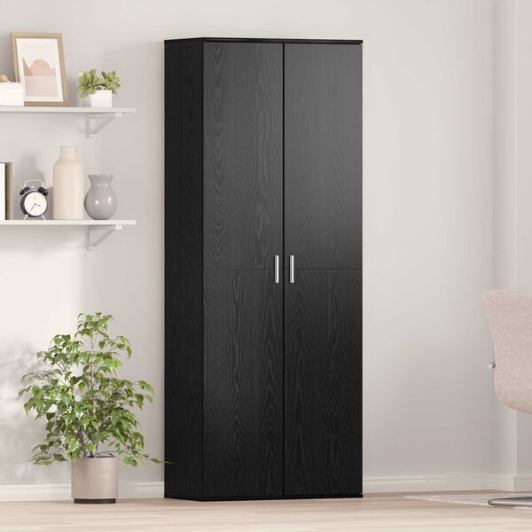 vidaXL Highboard Čierny dub 70 x 33.5 x 180 cm Kompozitn&eacute; drevo