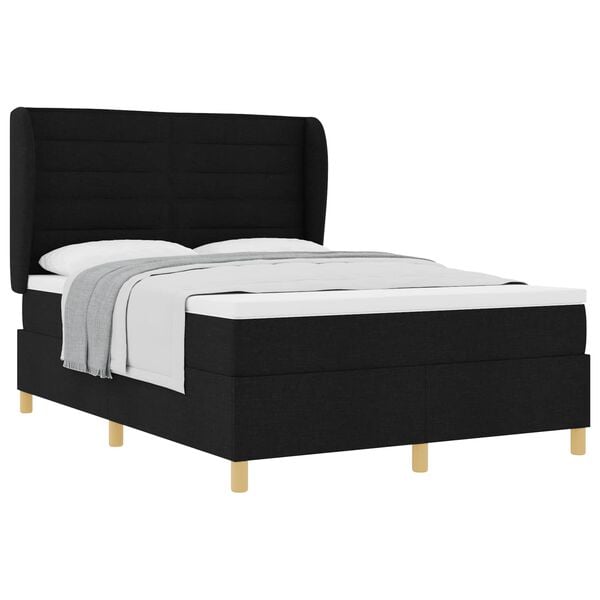 vidaXL Boxspring posteľ s matracom tmavo&scaron;ed&aacute; 90x190 cm Čierna l&aacute;tka