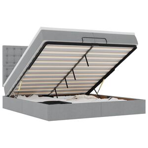 vidaXL Osmansk&yacute; r&aacute;m postele s matracmi svetlosiv&aacute; 200x200 cm l&aacute;tka