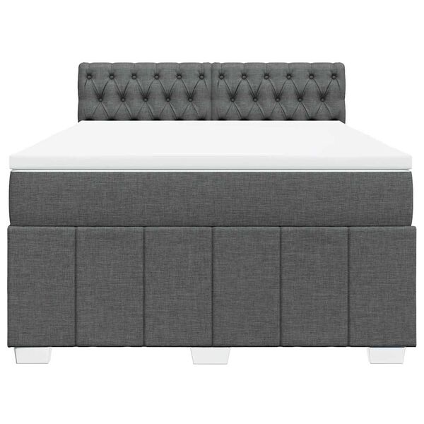 vidaXL Boxspring posteľ s matracom tmavosiv&aacute; 140x190 cm l&aacute;tka