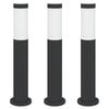 vidaXL Stĺpikov&eacute; svetl&aacute; 3 ks 50 cm nehrdzavej&uacute;ca oceľ IP44