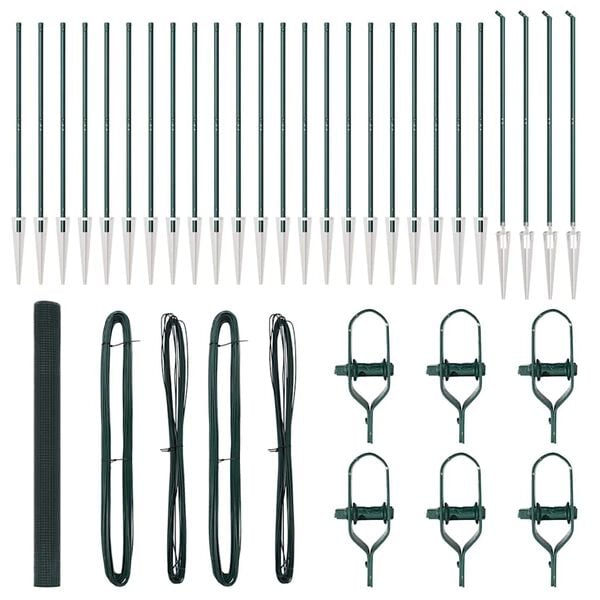 vidaXL Stĺp na plot. Zelen&aacute; 50 x 1,5 m (16 x 16 mm sieť) Ocel a PVC