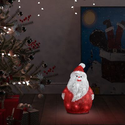 vidaXL LED vianočná akrylová figúrka Santu exteriér aj interiér 28 cm