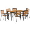 vidaXL Z&aacute;hradn&yacute; jed&aacute;lensk&yacute; set 7 ks Čierna a Hned&aacute; polyratan