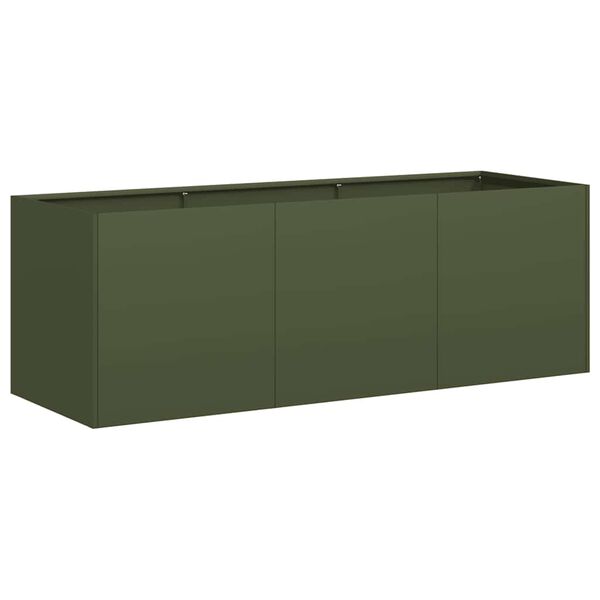 VidaXL kvetin&aacute;č Olive Green 120x40x40 cm Oceľ valcovan&aacute; za studena