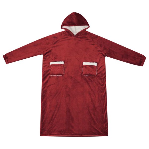vidaXL Mikina s kapucňou Bordeaux červená xl Fleece a flanel