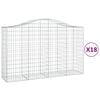vidaXL Obl&uacute;kov&eacute; gabionov&eacute; ko&scaron;e 18 ks 200x50x120/140 cm pozink. železo