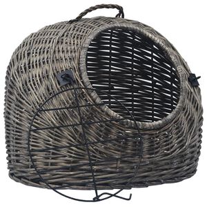vidaXL Prepravka pre mačku siv&aacute; 45x35x35 cm pr&iacute;rodn&aacute; vŕba