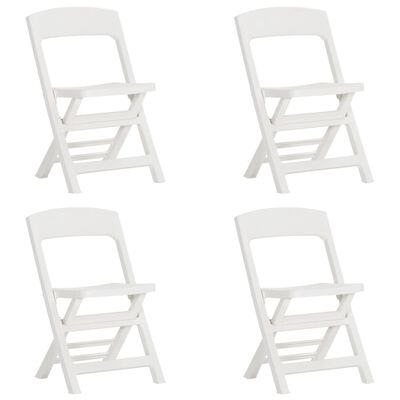 vidaXL Skladacie záhradné stoličky 4 ks PP biele