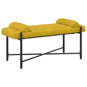 vidaXL Lavica s gomb&iacute;kmi a vank&uacute;&scaron;mi Žlt&aacute; 110 x 40 x 46 cm Zamat