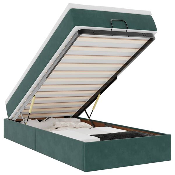 vidaXL Osmanský rám postele s matracom tmavozelená 80x200 cm zamat