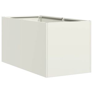 VidaXL kvetin&aacute;č Biela 40x80x40 cm Oceľ valcovan&aacute; za studena