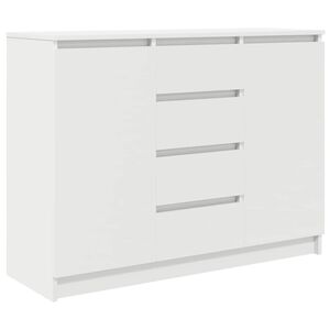 vidaXL Komoda so z&aacute;suvkami, biela 100,5x35x76 cm, kompozitn&eacute; drevo