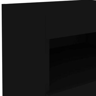 vidaXL Nočný stolík s LED svetlami čierny 50x40x45 cm
