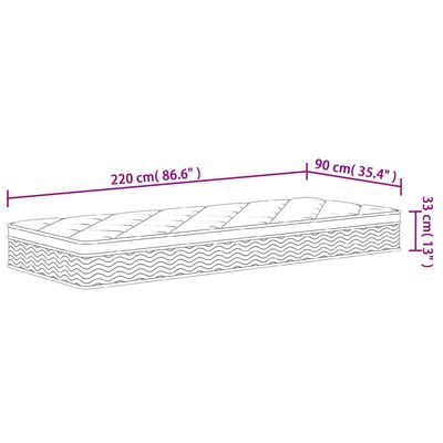 vidaXL Taštičkový pružinový matrac stredný plus 90x220 cm