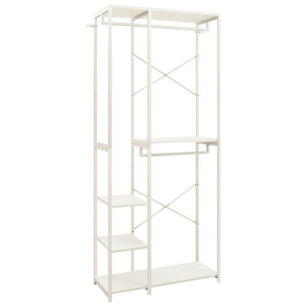 vidaXL &Scaron;atn&iacute;k biely 90x40x213 cm kov a drevotrieska